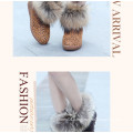 2015 latest anti-slip fuzzy lining suede leather winter women's boots shoes